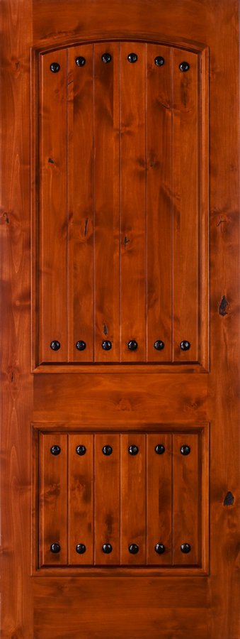 exterior knotty alder wood door